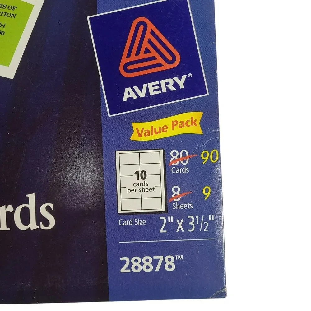 Avery Clean Edge Business Cards Ink Jet Printable White 28878 90 Cards